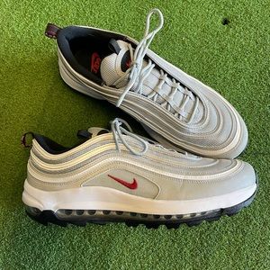 Rare Nike Airmax golf shoes size 12 silver white red